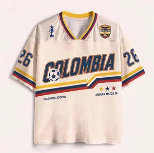 Personalized Colombia Inspired Heritage Top – Custom Name & Number Retro Football Aesthetic Shirt, South American Match 26 Streetwear Tee, Vintage Cultural Graphic Apparel, Unisex Soccer Fashion Gift