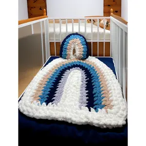 Rainbow Playmat & Pillow Set - Rainbow rug & pillow – Handmade with Love Braided Decorative