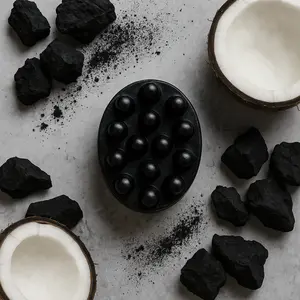 Mens Charcoal Soap Bar W/ Activated Charcoal | Deep Clean Mens Exfoliating Soap For Ingrowns and Stubble | Mens Activated Charcoal and Coconut Oil Full Body Cleanser Bar Soap