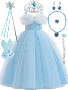 ( Dress + all accessories) Girls' Classic Sleeping Beauty Princess Dress Elegant Fairy Tale Style Party Gown Perfect for Halloween & Cosplay Events