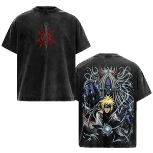 Minato Namikaze - Naruto Anime T-Shirt Vintage Acid Wash Oversized Graphic Tee Streetwear Hokage Gift