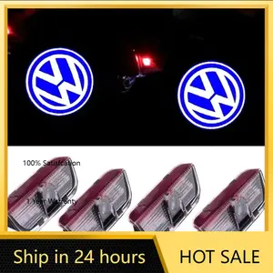For VW VOLKSWAGEN New 4X LED Car Door Logo Projector Light Accessories for VW R Golf 5 6 7 GTI GTD GTE Touareg CC Passat B6 B7 B