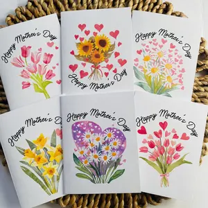 Watercolor Flower Bouquet Mother's Day Cards - Set of 6