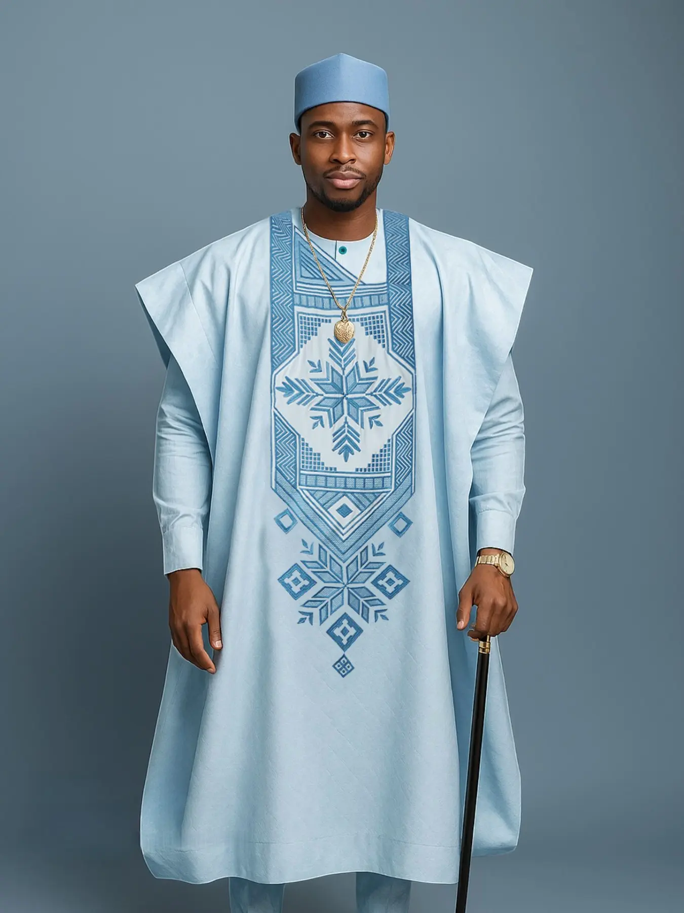 Men's African Cultural Style 3-Piece Set, Top Bottom Outer Robe Combo, Trendy New Arrival, Hot Selling Men's Fashion African Attire, Costumes