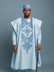 Men's African Style 3-Piece Set, Top Bottom Outer Robe Combo, Trendy New Arrival, Hot Selling Men's Fashion African Attire