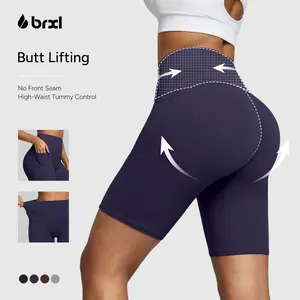 BRXL Women's BrxlZero 8" High Waisted Sports Yoga Shorts - Stretchy Seamless, No Front Seam, Tummy Control, Workout Compression Athletic Shorts for Female Summer Running,summerwins