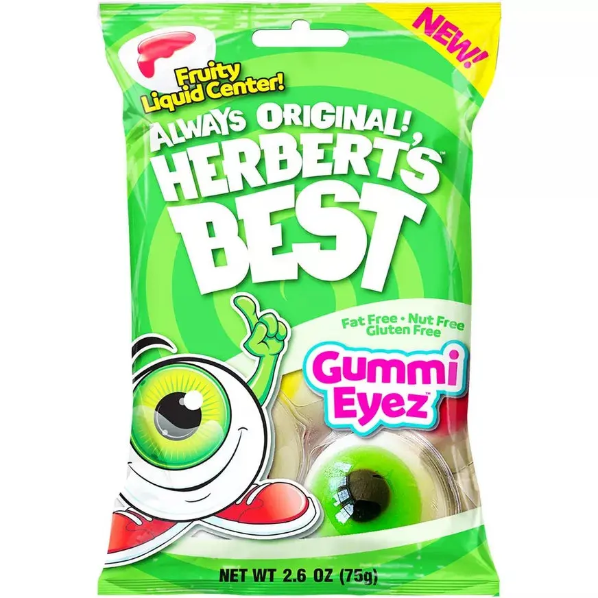 Herbert's Best Gummi Eyez 2.6 Oz - Halloween Liquid Filled Gummies - Great for Snacks & Birthday Parties