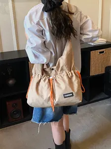 Simple Casual Drawstring Bucket Bag, New Large Capacity Versatile Shoulder Crossbody Bag, Unisex Fashion Accessory