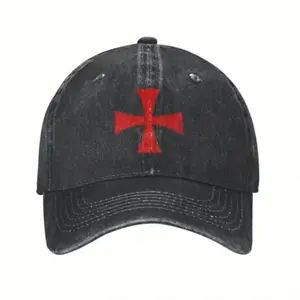 Cross Crusader Knights Templar Distressed Vintage Washed Baseball Caps Effortless Style