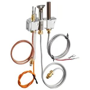 Heat-Resistant Fireplace Gas Pilot Assembly, OE 4021-732 25660 Natural Gas Ignition Replacement, Corrosion Resistant, Steady Flame, Fast Combustion, with Pilot Tube, Thermocouple, Thermopile, Wires, Compatible with Heatilator Models