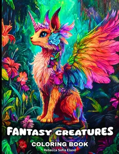 Fantasy Creatures Coloring Book for Adults and Teens: 50 Fantasy Coloring Pages Featuring a Magical World of Dragons , Fairies
