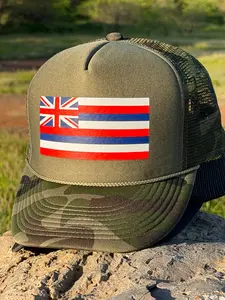 Hawaiian Flag Trucker Hat (Camo or Black)