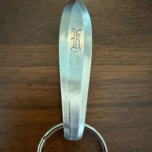 K Engraved Silverware Keychain