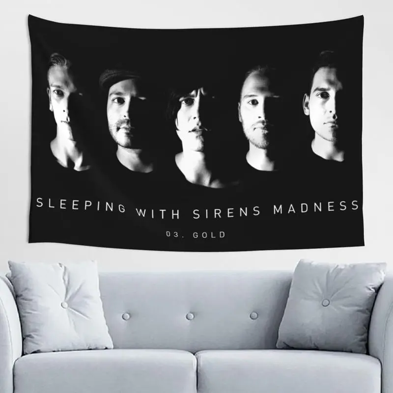 Sleeping Rock with Band Sirens Tapestry Wall Hanging - Bedroom Decor for Living Room, Dorm Home Accents