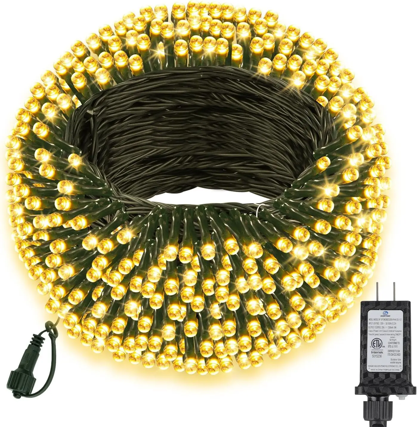 66FT 200 LED Christmas Light, Twinkle Xmas Lights with 8 Modes and Timer, Outdoor Waterproof Christmas Tree Lights for Room Bedroom Wedding Party Holiday Decorations, Warm White