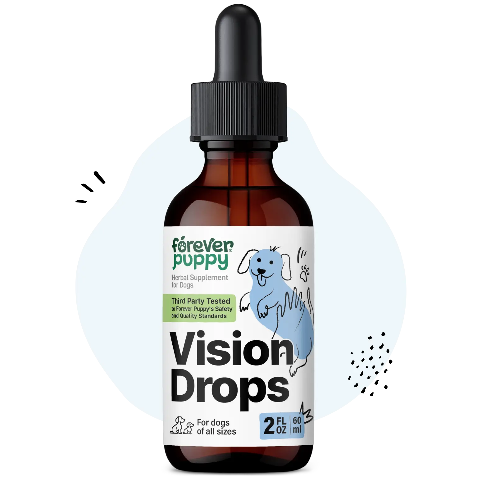 Vision Supplements for Dogs - Eye Tincture w/Bilberry & Eyebright Herb - All Breeds & Sizes - Liquid Dog Food Supplements for Vision Support & Eye Clarity - Sugar & Alcohol-Free - 2 oz