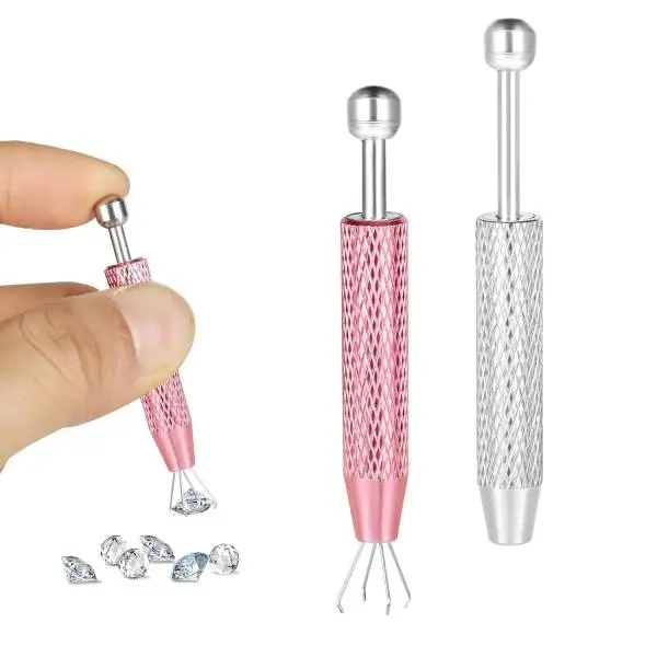 Piercing Ball Grabber Tool, 4 Prong Pick Up Tool, Stainless Steel Piercing Jewelry Tool, Bead Grabber for Changing Piercing Jewelry, Precision Grabber for IC Chips, Electronic Components & Tiny Objects