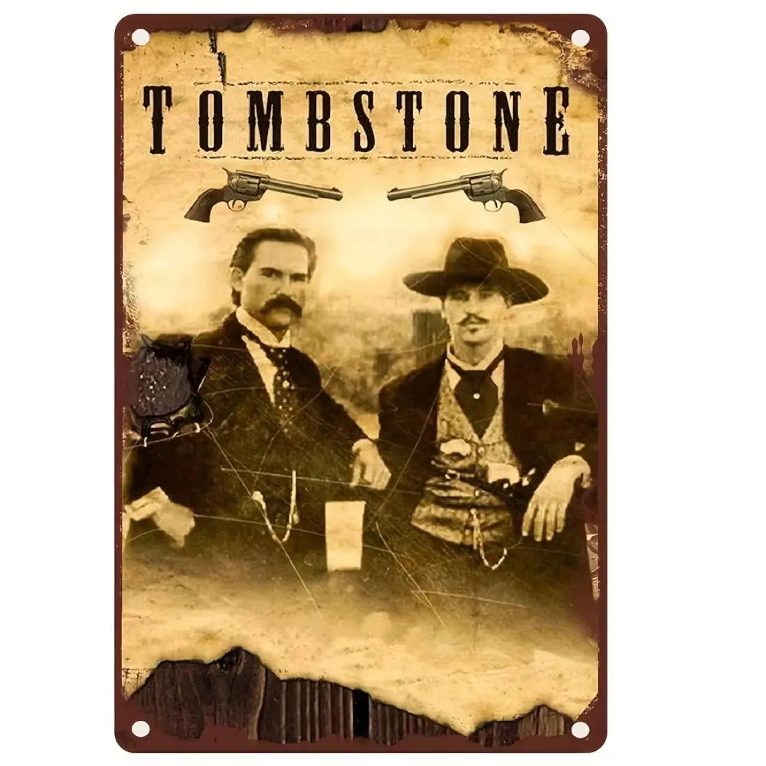 Vintage Tombstone Pattern Metal Sign, 1 Count 8x12 Inch/20cm*30cm Wall Decor, Wall Art for Home Living Room Bedroom Garden Decoration, Funky Western Decor
