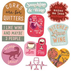 Wine Sticker Extra Large Stickers for Adults Funny Adhesives with Memes Funny Stickers with Colorful Graphic Decals Drinking  Funny Wine  Multi