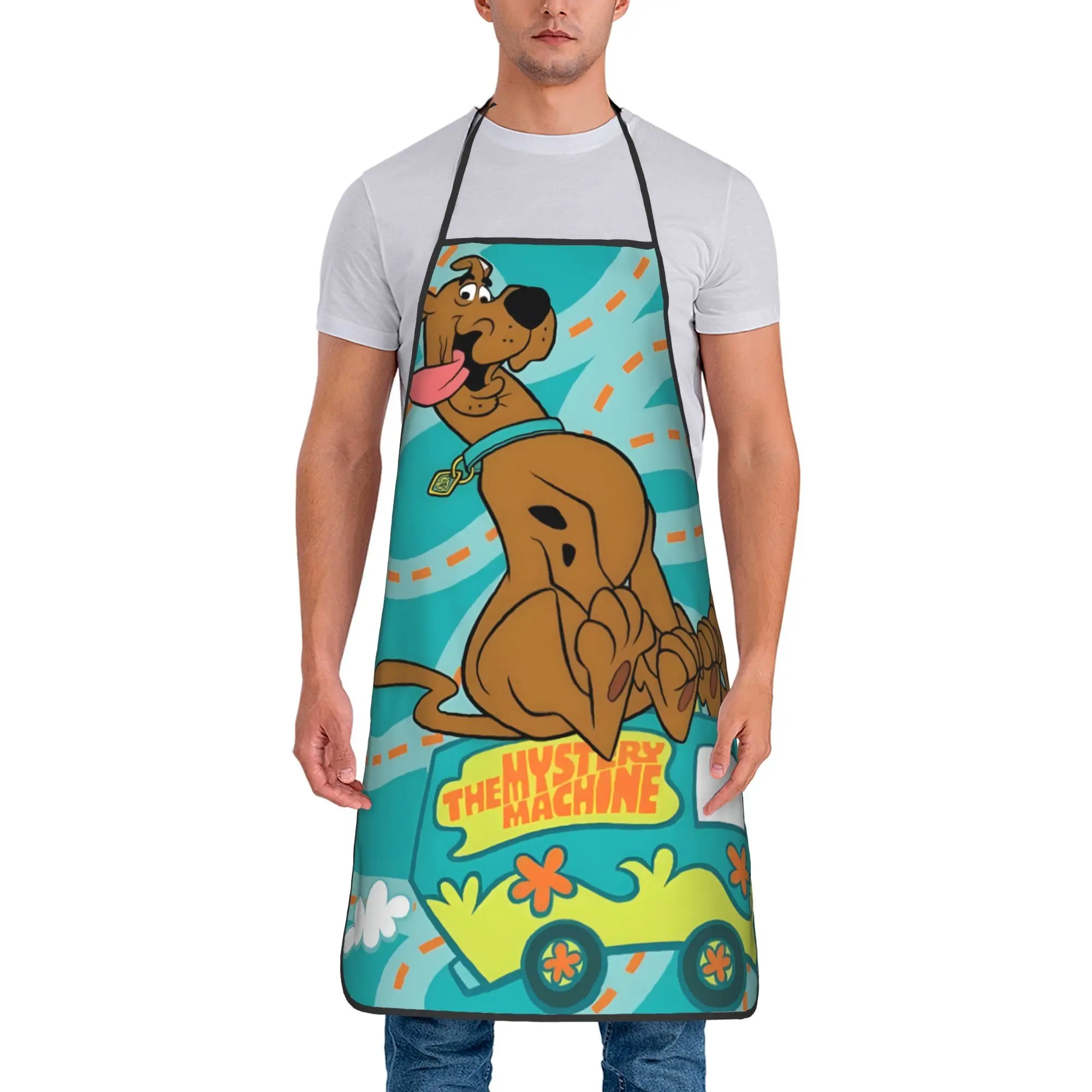 1 Piece Unisex Detective Adventure Cool Dog Bib Apron Adult Tablier Cuisine for Kitchen Cooking Scooby-Doo Core Kitchen Baking Halloween Thanksgiving Christmas Funny Aprons