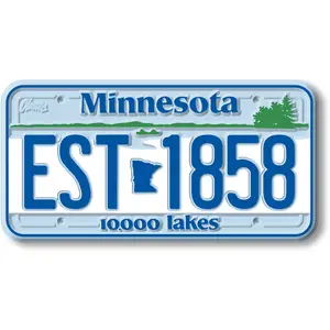 Minnesota State License Plate Magnet by Classic Magnets, 1.9" x 3.8"