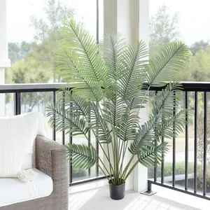 Artificial Areca Palm Plant 6Feet Fake Palm Tree with 18 Leaves - Indoor/Outdoor Modern Decor - 5.25FT 15 Leaves - Housewarming Gift Decoration Items Decorative