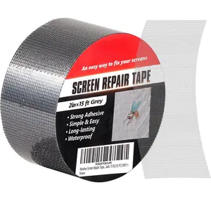 Window Screen Repair Tape, 2 in X 15 FT(180IN) Screen Rrepair Kit for Windows or Doors,  Adhesive Screen Patch Repair Kit Mesh Repair (Grey, 15 FT)