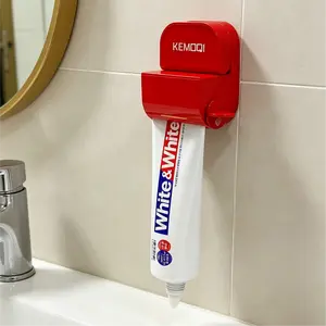 The rollerball toothpaste dispenser is a multi-functional tube dispenser suitable for various products such as toothpaste, cosmetics, facial cleanser, and face cream. It features a rollerball tube design with a toothpaste holder and a rotating nozzle.