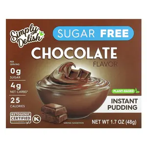 Simply Desserts Plant-Based Instant Pudding, Chocolate, Sugar Free, 1.7 oz (48 g)