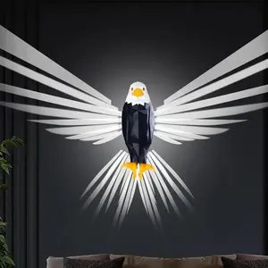 Eagle Design Wall Light, Wireless Wall Sconces, USB Rechargeable Magnetic Wall Mounted Eagle Light with Remote Control, Novelty Lighting for Bedroom, Living Room, Corridor, Home Decor Light