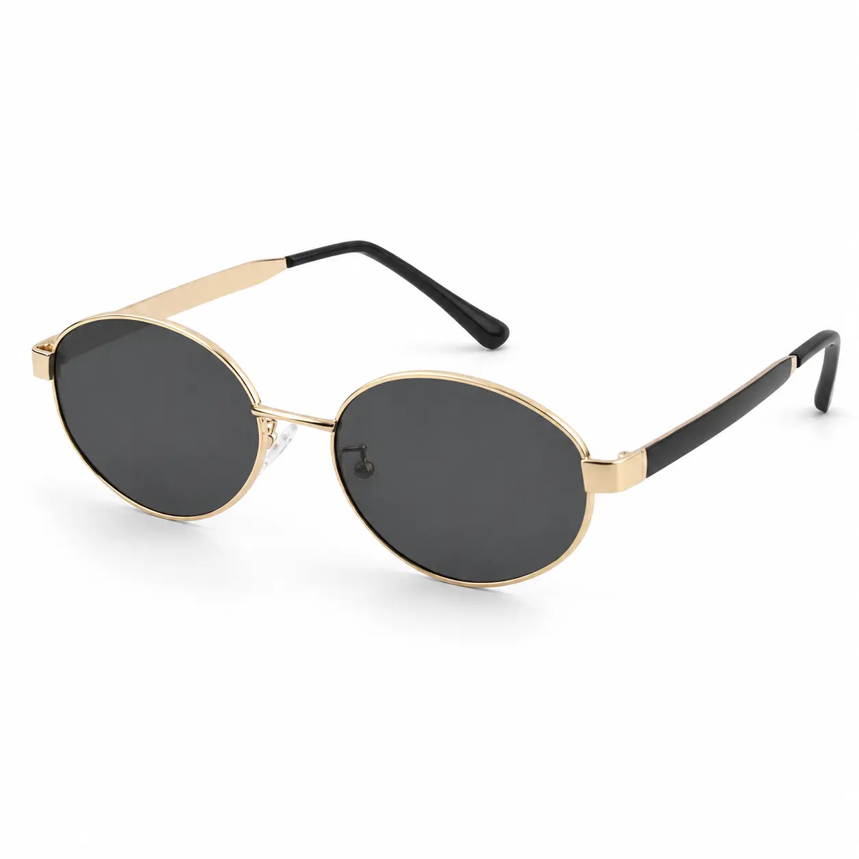 Retro Oval Polarized Sunglasses for Women & Men, Vintage Metal Frame UV400 Fashion Shades, Lightweight Classic Eyewear for Driving, Travel & Everyday Wear
