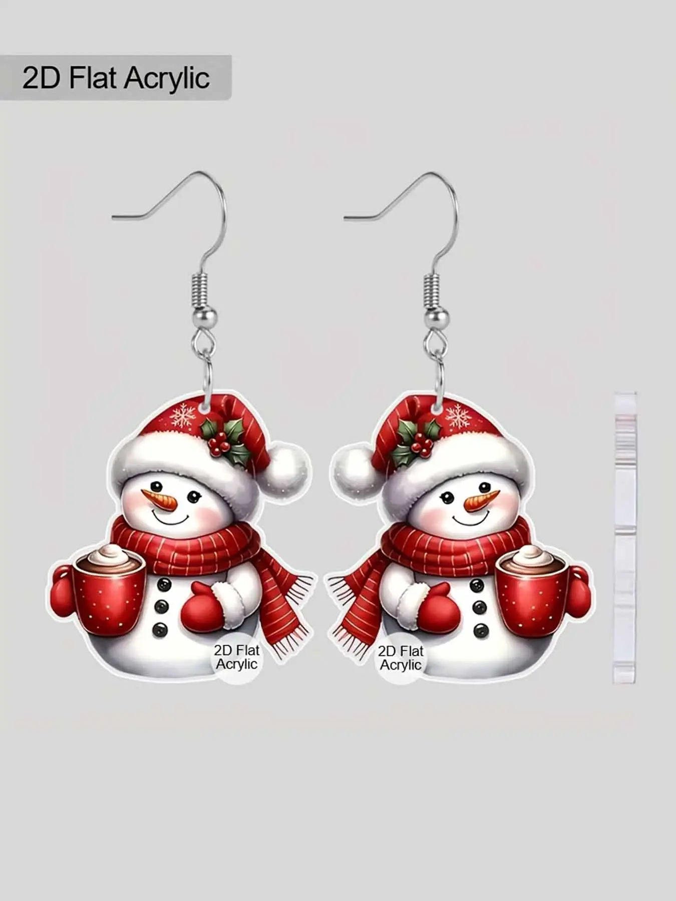1/20 Pairs Festive Red Christmas Hat Snowman Acrylic Earrings for Women - Cute Holiday Earrings with Snowman Design,  Perfect Christmas Gift, Holiday Earrings|Snowman Design|Christmas Earrings