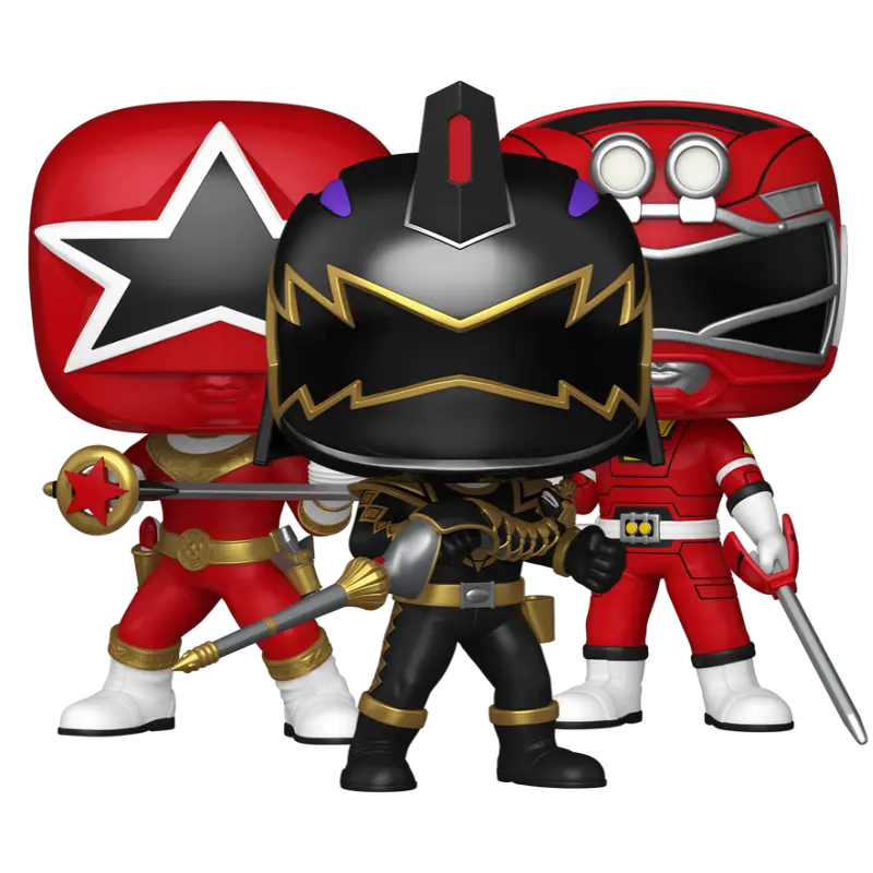 Funko Pop! Power Rangers Generations: Black Dino Thunder Ranger #1712 Red Turbo Ranger #1713 Red Zeo Ranger #1714 (Set)