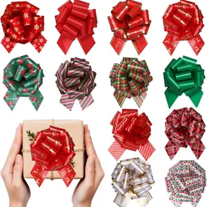 Large Christmas Bow Gift Boxes, 24/36 Pack Dual-Sided Ribbon Bows for Gifts, Christmas Trees, Wine Bottles, Holiday Decorations & Gift Wrap Elegant Gift Box