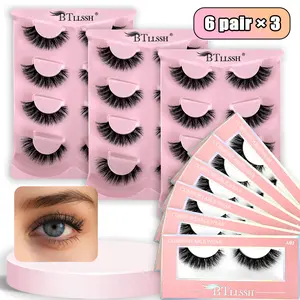 18 Pairs 14mm Sweet Short Fake Eyelashes, Non-Toxic DD Curl Doll Style, 13-15mm Length and 0.15mm Thickness for Eye Enhancement, Eyelash Extensions, False Eyelashes, Cosmetic Makeup