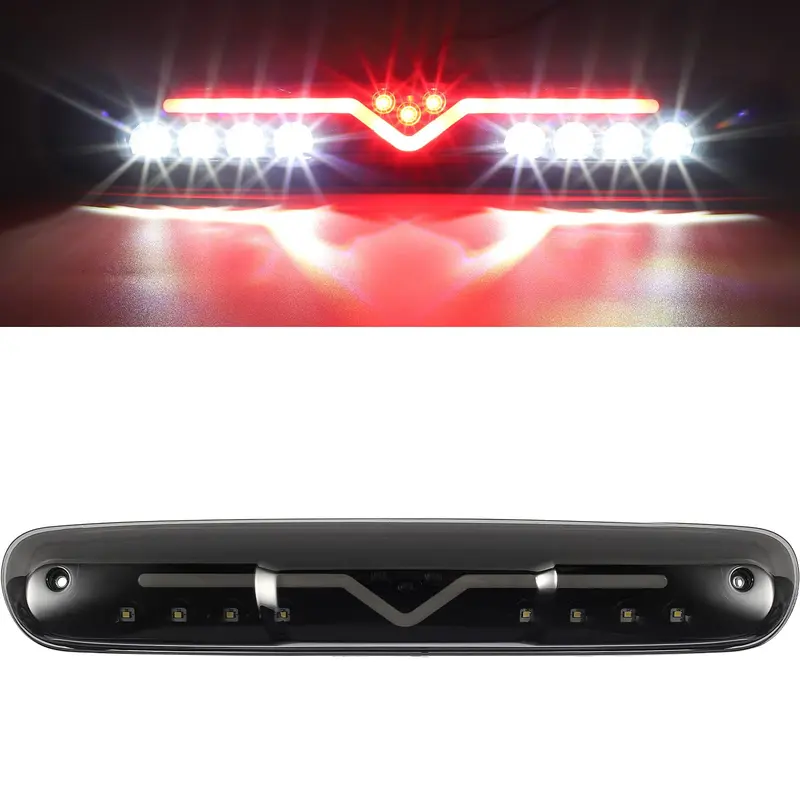 Partsam High Mount Stop Light LED 3rd Brake Replacement for 07-13 Silverado/Sierra 1500 2500HD 3500HD 3rd Rear Cab Roof Center Tail Cargo Lamp