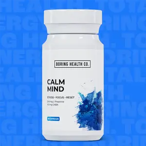 Boring Health Co. 'Calm Mind' L-Theanine Supplement for Focus & Stress Management –  Cognitive Support, Mental Clarity