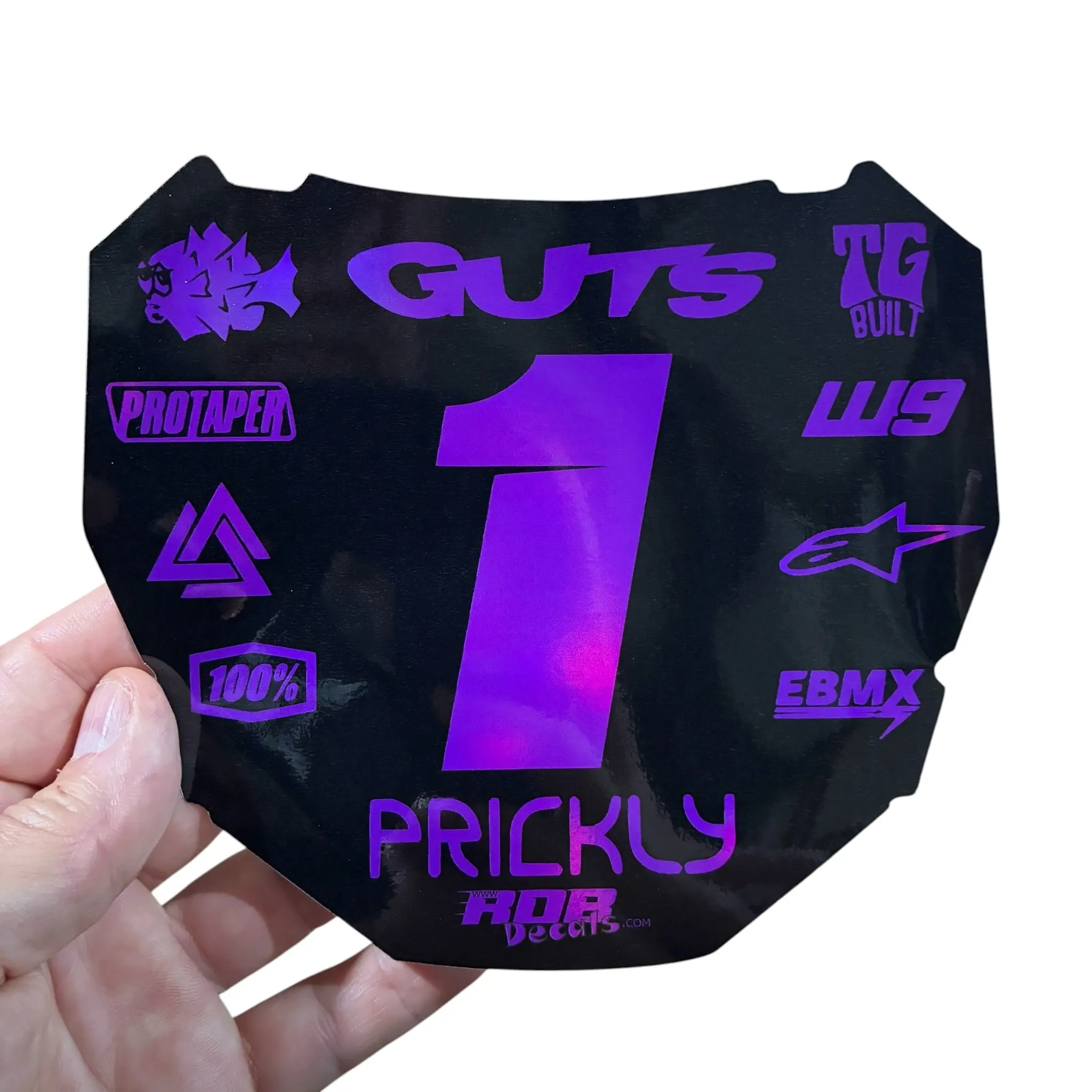 ODI Plate Decal — 11 Logo — Metalic Purple