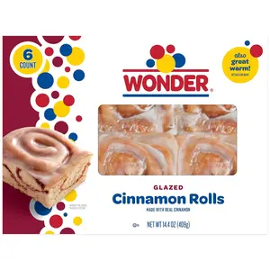 Cinnamon Rolls, Cinnamon Breakfast Pastry Sweet Rolls, 14.4 oz, 6 Count