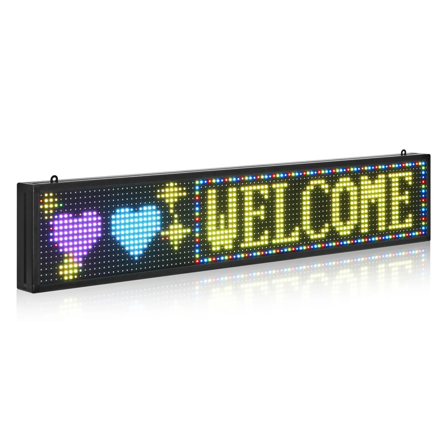 【Summerfinds】VEVOR P10 Full Color Flexible Programmable LED Sign, 52x8 in Digital Scrolling Panel with Bluetooth APP Control, DIY Custom Text/Pattern/GIF Display Board, Wall Mount, Shop Advertising, Outdoor Use, Programmable RGB LED Lights