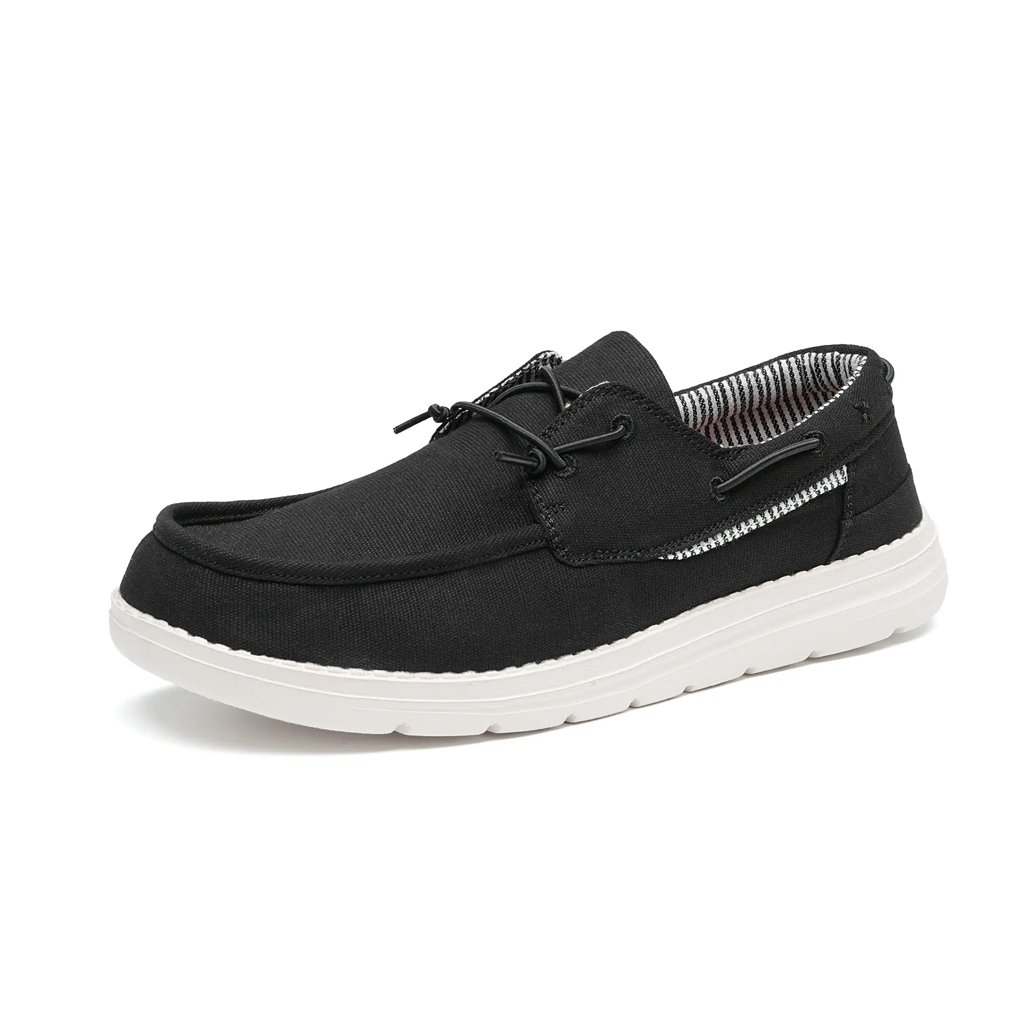 BRUNO MARC Men's Canvas Slip-On Loafers, Lightweight and Breathable Casual Walking Shoes with Elastic Laces, Minimalist, Cork, Elastic Lace Loafers, Lightweight Slip-On Loafers