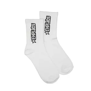 EHPlabs Training Socks | Premium Athletic Crew Socks for Gym, Sports & Everyday Wear | Breathable, Soft & Durable Cotton Blend | Cushioned Sole for Comfort | Stretch Fit with EHPlabs Logo | Unisex Design | White Crew Socks | One Size Fits Most