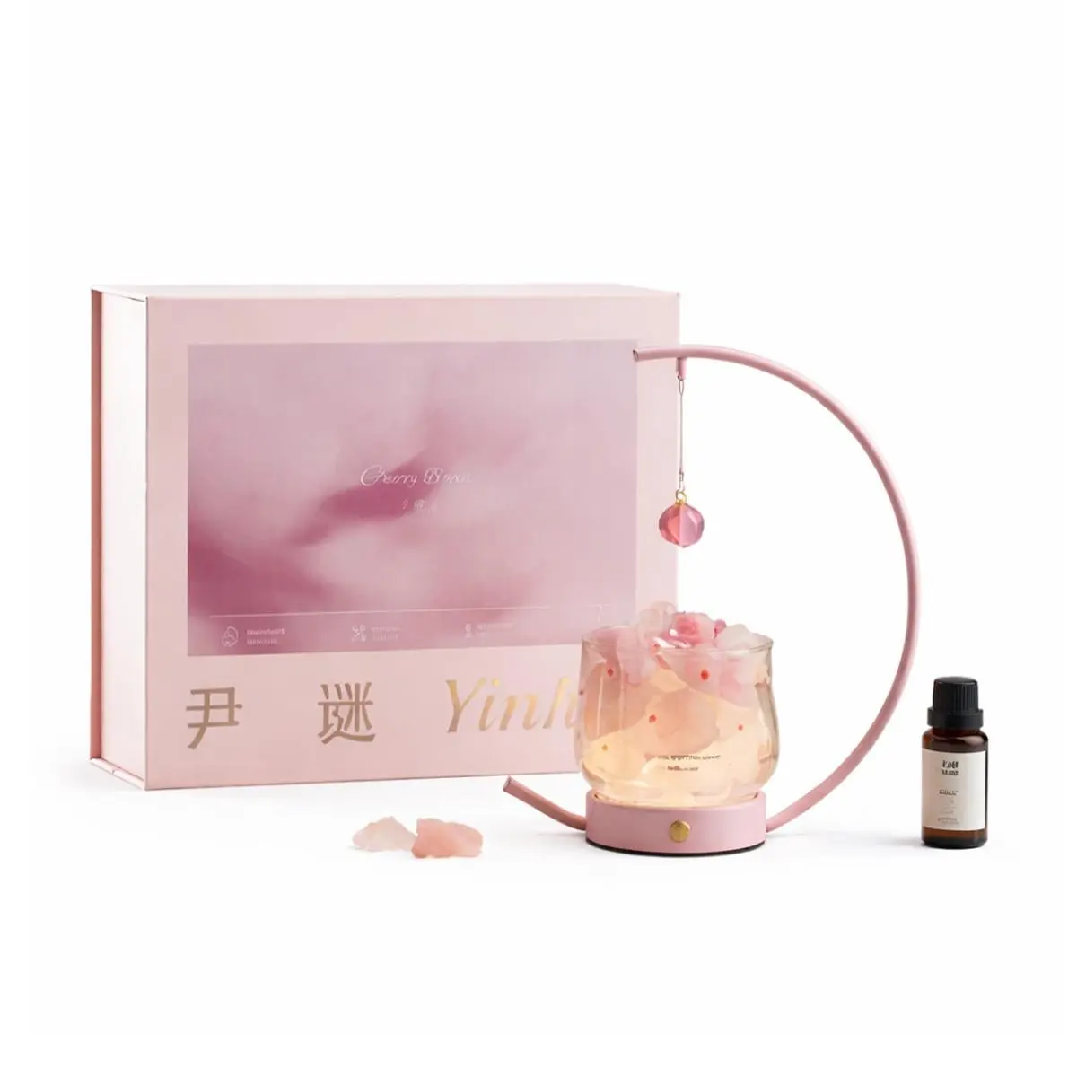 Yinmi Sakura Blossom Diffuser Stone Gift Set - Aromatherapy Crystal Air Freshener for Home & Car