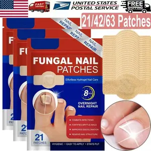 21/42/63 Pcs Fungal Nail Patches, Easy To Use Long Lasting Gentle on Nails Foot Care Patches, Suitable for All Skin Types, Fungal Nail Patches, Nail Care Solution