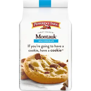 Montauk Soft Baked Milk Chocolate Chunk Cookies - 8-Count, 8.6 Oz Bag - US-Made Snack Biscuit, Sweet Treat with 6-Month Shelf Life, Sweet Treats