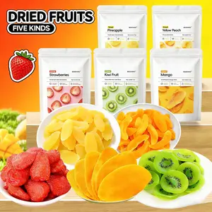 Delightful Dried Fruits Blend Mango Pineapple Strawberry Kiwi Yellow Peach Healthy Snacks for Adults Kids No Artificial Preservatives Vegan Friendly Trail Mix Office On-the-Go Snacks