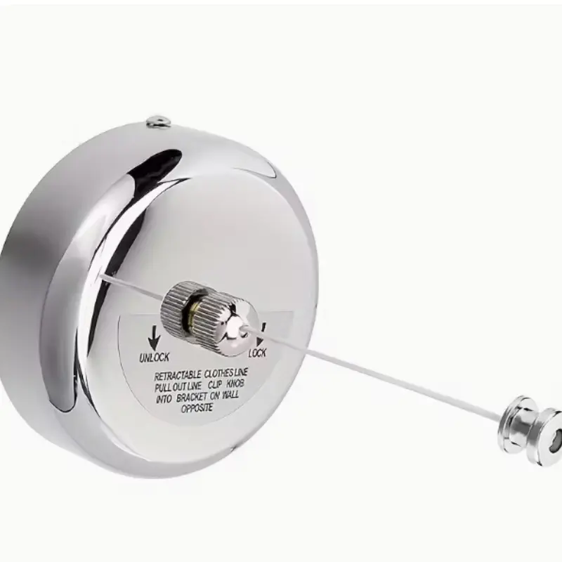 Stainless Steel Adjustable Retractable Clothesline, Wall-Mounted Space-Saving Home Laundry Accessory for Indoor Laundry Room Use, Convenient Nylon Rope Included, Wall Mounted Clotheslines