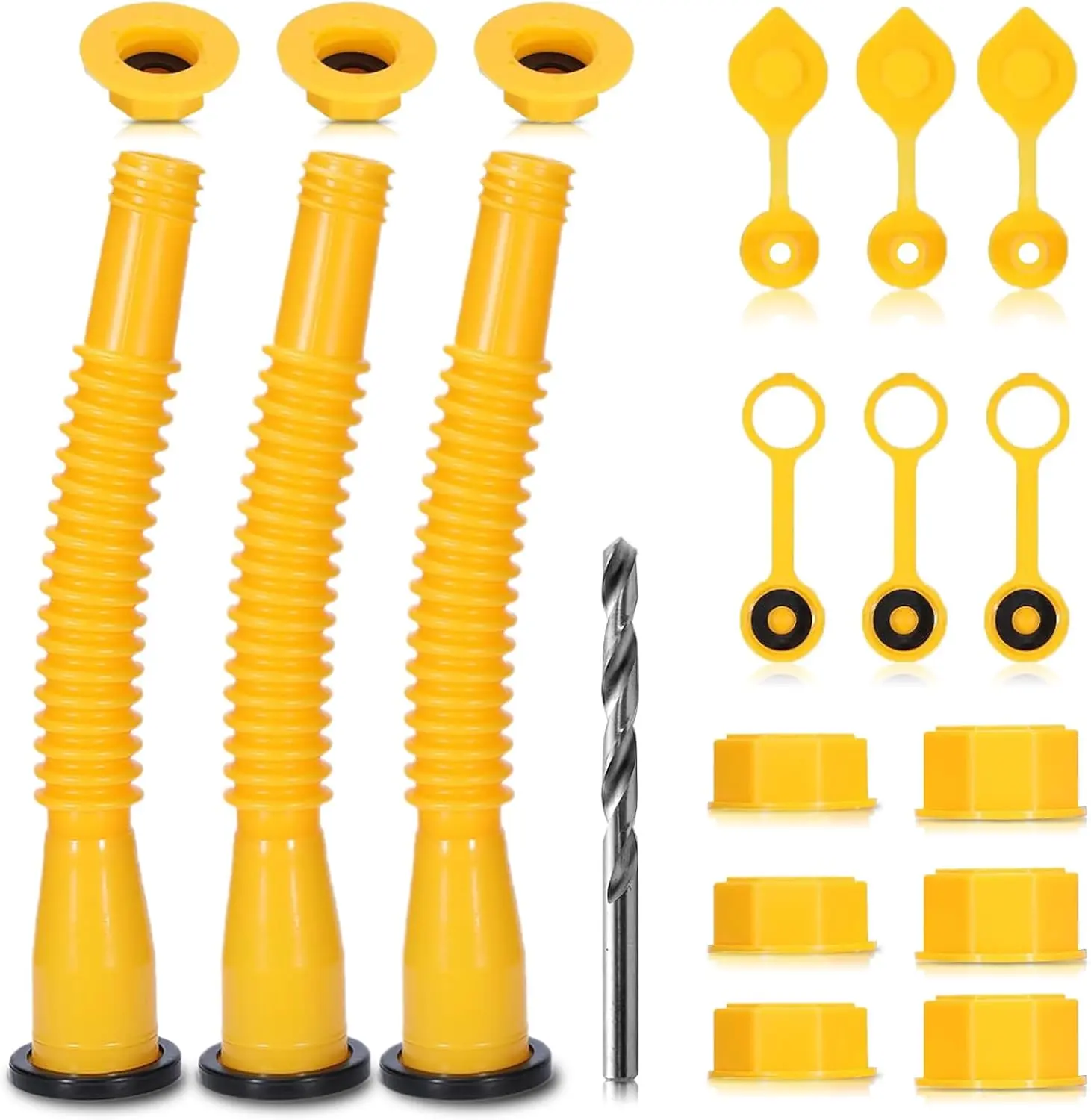 3-Pack Gas Can Spout Replacement, Upgraded 8.1in Flexible Leak-Proof Nozzles, Fits Most 1/2/5/10 Gal Fuel Cans for Lawn Mowers, Generators