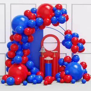 Blue Explosion Star Balloon Chain Set, Birthday Graduation Independence Day Party Celebration Wedding Arch Wreath Decorations