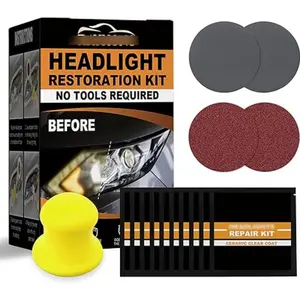 Automotive Ceramic Headlight Restoration Kit, Headlight Lampshade Repair, Can Easily Repair Fading and Discoloration, Refurbish New Bright Headlights for Car, Trucks